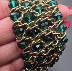 Emerald Acrylic Hand-Woven Chainmail Bracelet